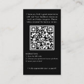 Modern Review Request with QR Code And Photo Black Visitekaartje (Achterkant)
