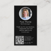 Modern Review Request with QR Code And Photo Black Visitekaartje (Voorkant)