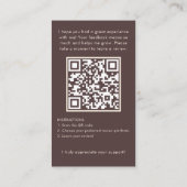 Modern Review Request with QR Code And Photo Boho Visitekaartje (Achterkant)