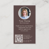 Modern Review Request with QR Code And Photo Boho Visitekaartje (Voorkant)