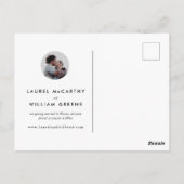 Modern Ring Monogram Eenvoudig De datum opslaan Briefkaart (Achterkant)