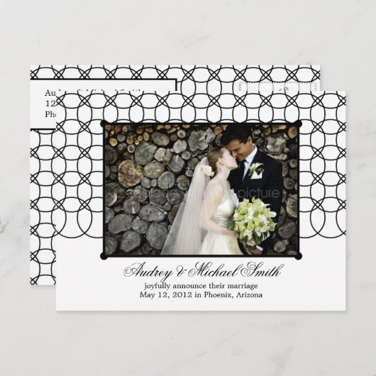 Modern Rings Wedding Aankondiging/Save the Date Aankondigingskaart (Voorkant / Achterkant)