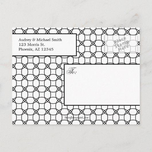 Modern Rings Wedding Aankondiging/Save the Date Aankondigingskaart (Achterkant)