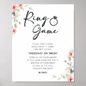 Modern ringspel Bloemen Vrijgezellenfeest teken Poster (Voorkant)