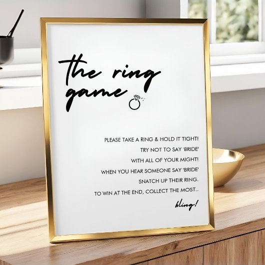Modern Ringspel Bruidsshower Spel Bord Poster