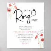 Modern ringspel Floral Vrijgezellenfeest spelteken Poster (Voorkant)