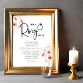 Modern ringspel Floral Vrijgezellenfeest spelteken Poster