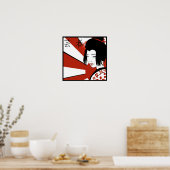 Modern Rising Sun Geisha Poster (Keuken)