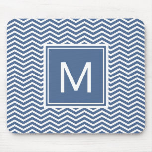Modern Riverside Blue Chevrons en Monogram Muismat
