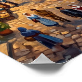 Modern Rivier Stad Silhouet Poster (Hoek)