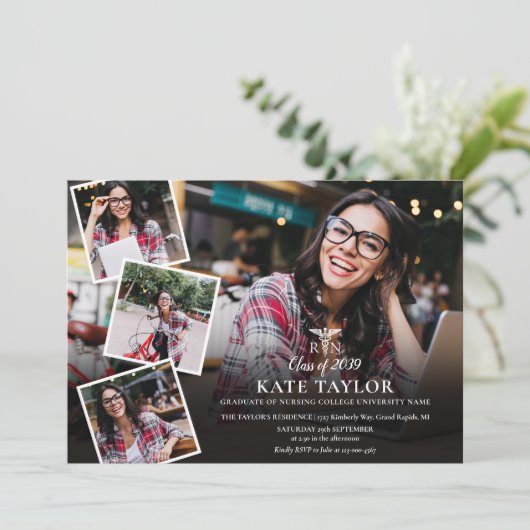 Modern RN Afstuderen voor het verstuiven van foto' Kaart (Staand voorkant)