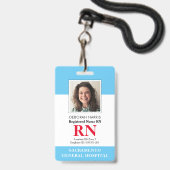 Modern RN Nurse Badge (Voorkant met koord)