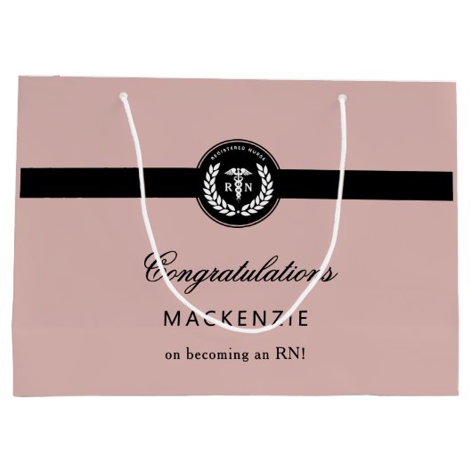 Modern RN Nursing School Afstuderen Custom Groot Cadeauzakje (Achterkant)