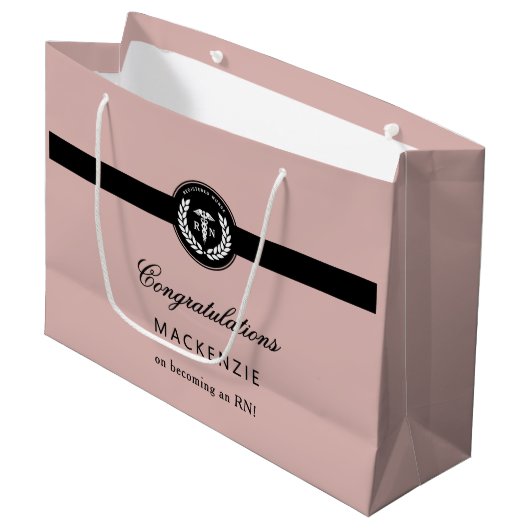 Modern RN Nursing School Afstuderen Custom Groot Cadeauzakje (Voorkant Gekanteld)