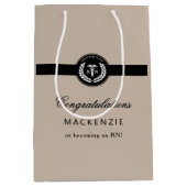 Modern RN Nursing School Afstuderen Custom Medium Cadeauzakje (Voorkant)