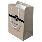 Modern RN Nursing School Afstuderen Custom Medium Cadeauzakje (Achterkant Gekanteld)