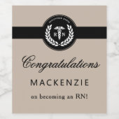Modern RN Nursing School Afstuderen Custom Wijn Etiket (Enkel label)