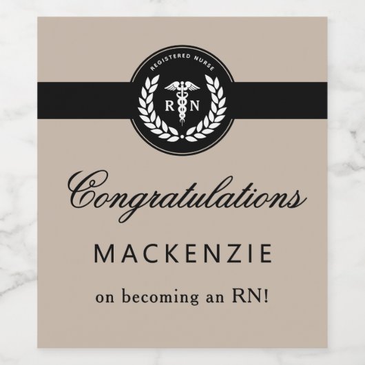 Modern RN Nursing School Afstuderen Custom Wijn Etiket (Enkel label)