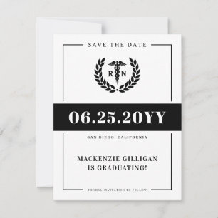 Modern RN Nursing School Afstuderen Save The Date