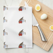 Modern Robin Illustration Theedoek (Quarter Fold)