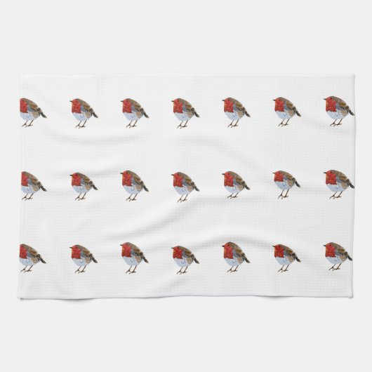 Modern Robin Illustration Theedoek (Horizontaal)