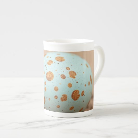 Modern Robin's Egg Speckle Personalized Porselein Kop (Voorkant rechts)