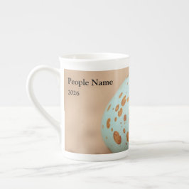 Modern Robin's Egg Speckle Personalized Porselein Kop