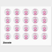 Modern Robot Girls Birthday Party Ronde Sticker (Vel)