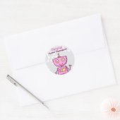 Modern Robot Girls Birthday Party Ronde Sticker (Envelop)
