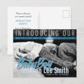 Modern Rock New Baby Boy Foto Briefkaart (Voorkant / Achterkant)