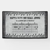 Modern Rockstar Guitar 50th Birthday Party Banner (Horizontaal)