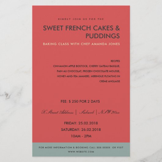 MODERN RODE BLAUWE FOTO-TEMPLATE KLASSEN WERKSHOP FLYER (Voorkant)