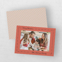 Modern Rode Familienfoto Kerstmis Feestdagenkaart