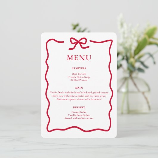 Modern Rode Kerst Menu (Staand voorkant)