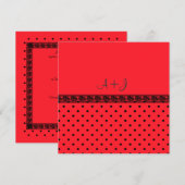 MODERN RODE LACE SPOT WEDDING INVITATION KAART (Voorkant / Achterkant)