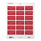 Modern Rode Seizoensgroeten Script Etiket (Full Sheet)
