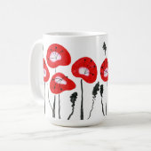 Modern Rode Veld van Poppies Abstracte Bloemen Gif Koffiemok (Voorkant links)