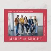 Modern Rode Zakelijke Kerstmis Feestdagenkaart (Voorkant)