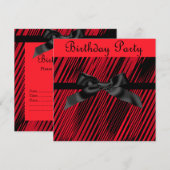 MODERN RODE ZWARTE BEIDE PARTIJINVITATIE KAART (Voorkant / Achterkant)