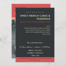 MODERN RODE ZWARTE FOTO WORKSHOP INVITE SJABLOON KAART