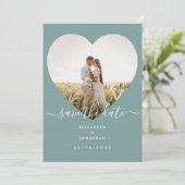 Modern Rohstatisch Afbeelding voor groen huwelijk Save The Date (Staand voorkant)