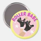 Modern Roller Babe Skater Derby Skating Gift Magneet (Voorkant / Achterkant)