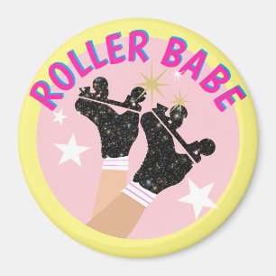 Modern Roller Babe Skater Derby Skating Gift Magneet