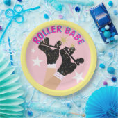 Modern Roller Babe Skater Derby Skating Gift Papieren Bordje (Feest)