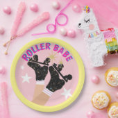 Modern Roller Babe Skater Derby Skating Gift Papieren Bordje (Feest)