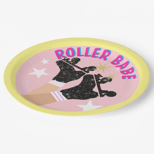 Modern Roller Babe Skater Derby Skating Gift Papieren Bordje (Gekanteld)