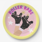 Modern Roller Babe Skater Derby Skating Gift Papieren Bordje (Voorkant)