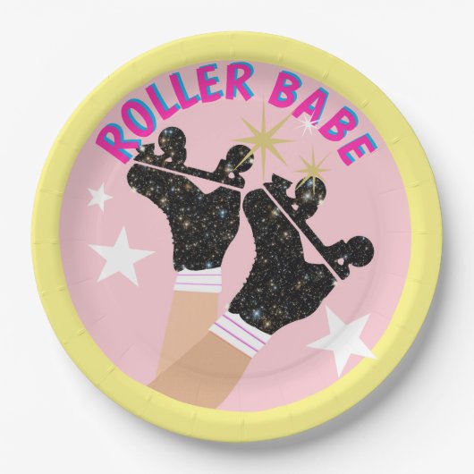 Modern Roller Babe Skater Derby Skating Gift Papieren Bordje (Voorkant)