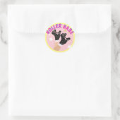 Modern Roller Babe Skater Derby Skating Gift Ronde Sticker (Tas)