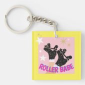Modern Roller Babe Skater Derby Skating Gift Sleutelhanger (voorkant)
